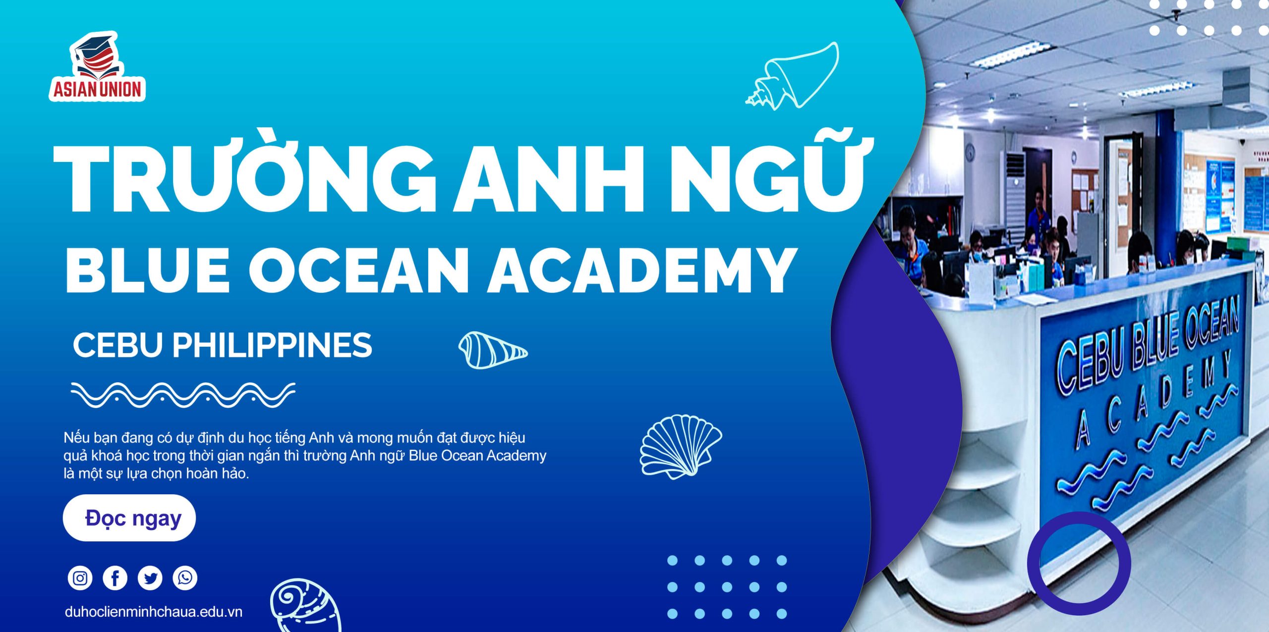 Tổng quan trường Anh ngữ Blue Ocean Academy Cebu Philippines
