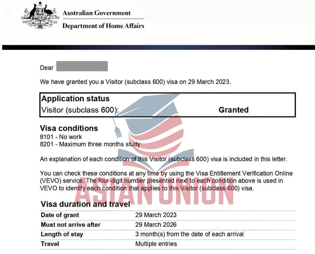 Chúc mừng Diễm Trinh đậu visa Úc 600
