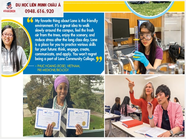 Bạn Hoàng nhận học bổng trường Lane Community College