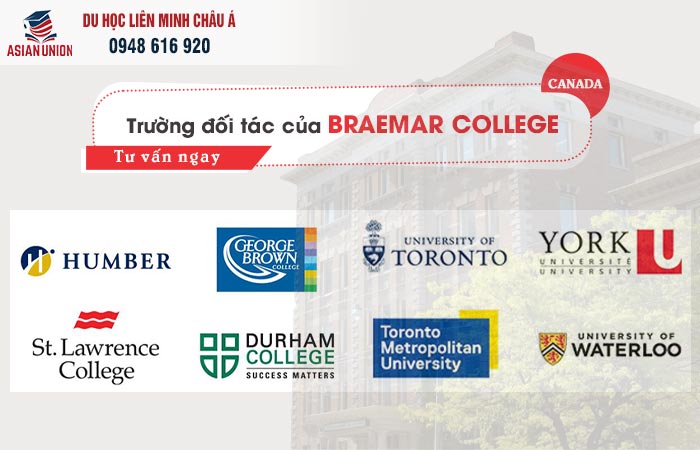 Các trường đại học đối tác của Cao đẳng Braemar
