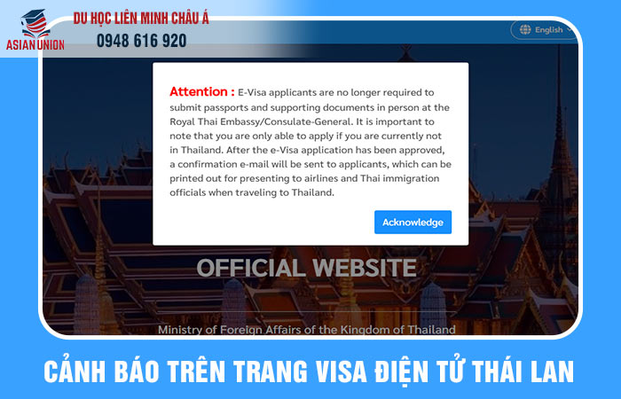 Cảnh báo khi đăng ký e-visa Thái Lan
