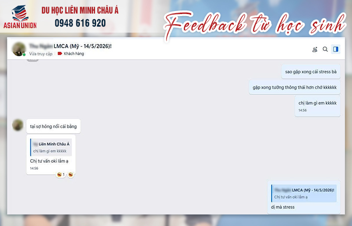feedback từ học sinh về dịch vụ tư vấn du học LMCA
